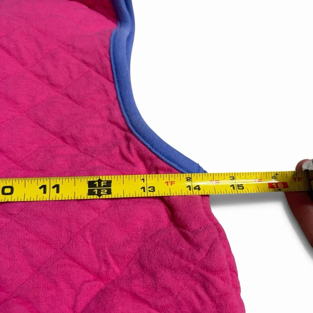 Vintage Gymboree Girls XL Colorblock Quilted Vest Snap Pink Rainbow Tag Retro